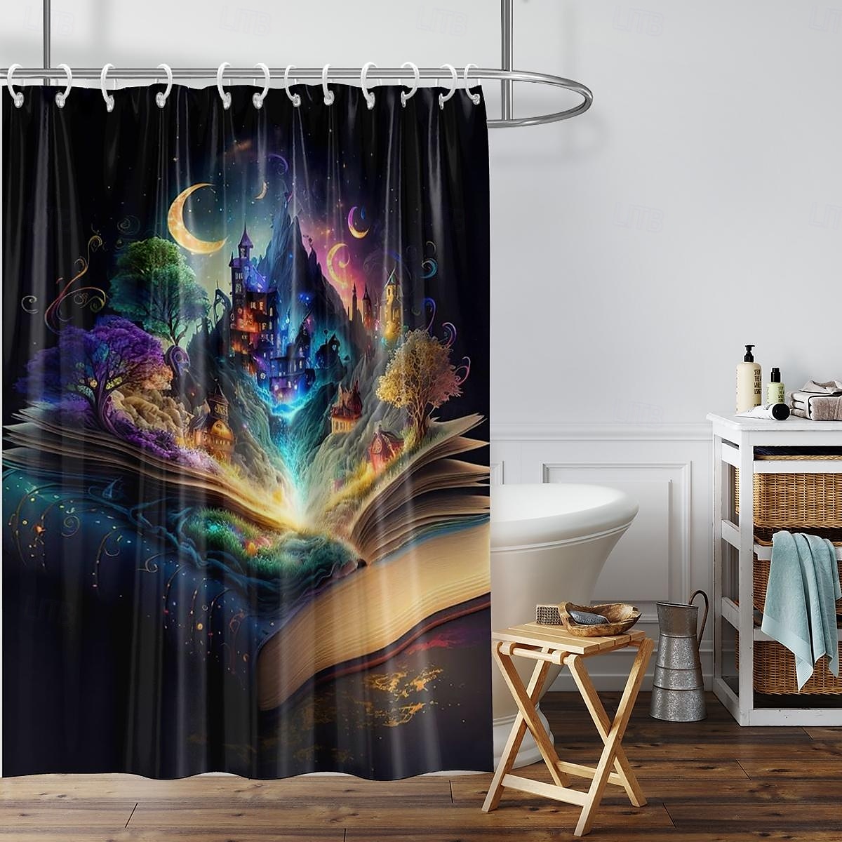 Rideau de douche avec crochets 180cm*180cm(70"*70") polyester lavable imperméable motif paysage peinture à l'huile Van Gogh Arbre de Vie de 2025 ? $19.99 –P4