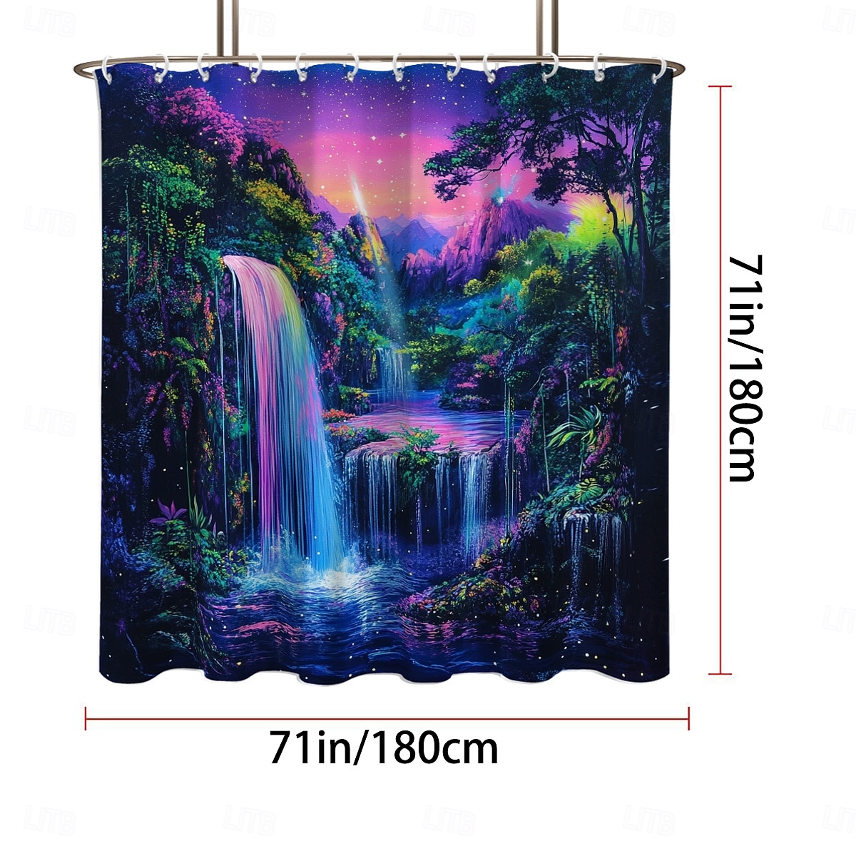 Shower Curtain with Hooks 180cm*180cm(70"*70") Polyester Washable Waterproof Forest Waterfall Pattern Bathroom Bathtub Decor 2025 - $19.99 –P14