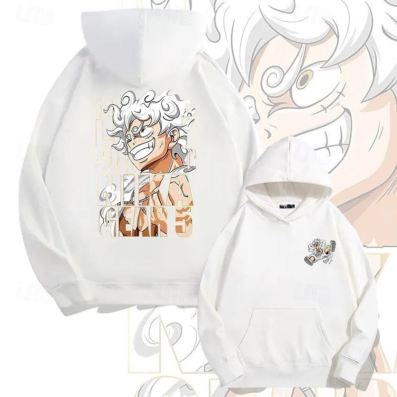 One Piece Majom D. Luffy Luffy Gear 5 Kapucnis felsőrész Pullover Nyomtatott Elülső zseb Grafikus Kompatibilitás Páros Férfi Női Felnőttek Álarcos mulatság Forró bélyegzés Parti Alkalmi / Napi 2025 - $29.99 –P2