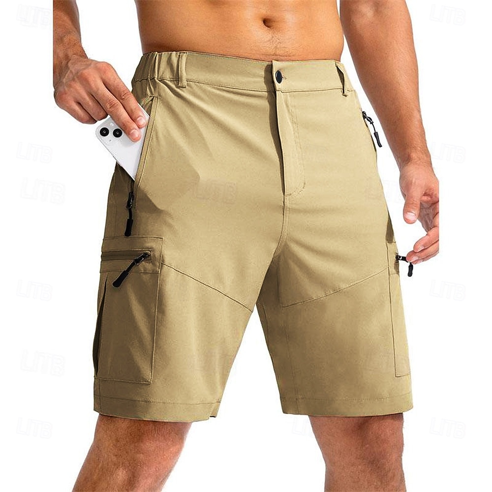 Муж. Спортивные шорты Шорты-карго Уличные шорты Шорты для туризма и прогулок Эластичная талия Карман на молнии Полотняное плетение Дышащий Быстровысыхающий Короткие 2026 - $39.99 –P2