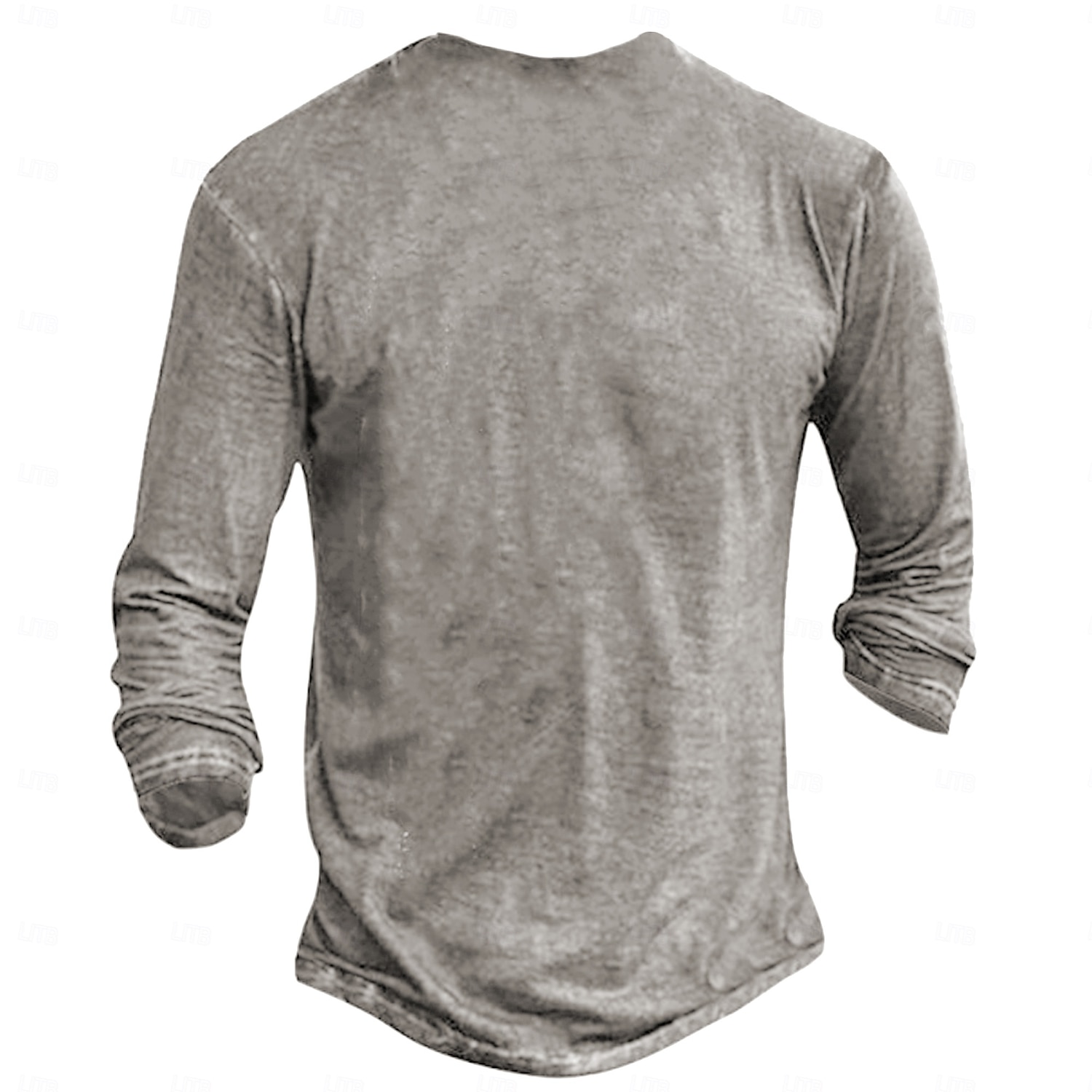 Męskie Plamy krwi Podkoszulek Koszula Henley Długi rękaw Druk 3D Designerskie Retro / vintage Ulica Codzienny Lato Wiosna Jesień Szary Henley Koszulka Henley 2025 - $23.99 –P2
