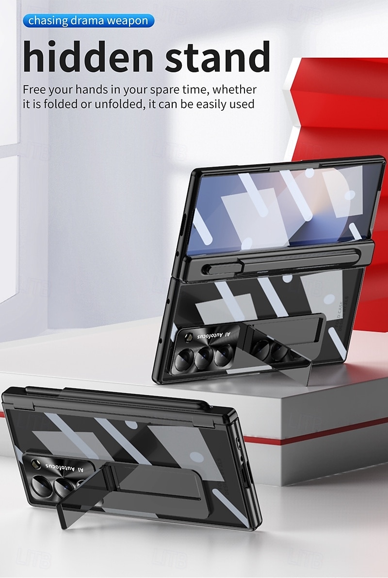 телефон Кейс для Назначение SSamsung Galaxy Z-сгиб 6 Z Fold 5 Z Fold 4 Z Fold 3 Кейс на заднюю панель со стендом и протектор экрана Магнитный Ретро броня ПК Металл 2025 - $34.99 –P10