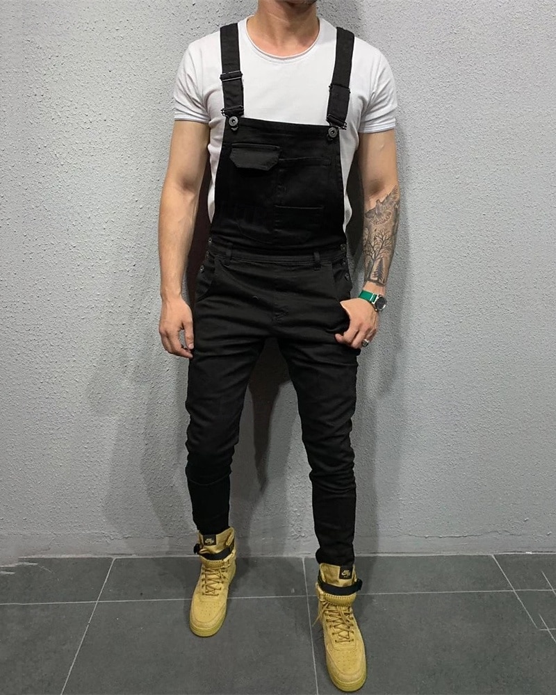 Men's Cargo Pants Tactical Pants Trousers Suspender Pants Pocket Plain Wearable Outdoor Daily Camping & Hiking Fashion Classic Black Red 2026 - $36.99 –P4