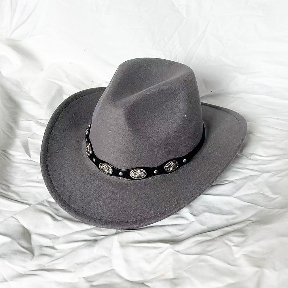 chapeau de cowboy western blanc pour femmes et hommes, chapeau de cowboy bouclé avec fedora en cuir, chapeau de cavalier toca toca de 2025 ? $18.49 –P11