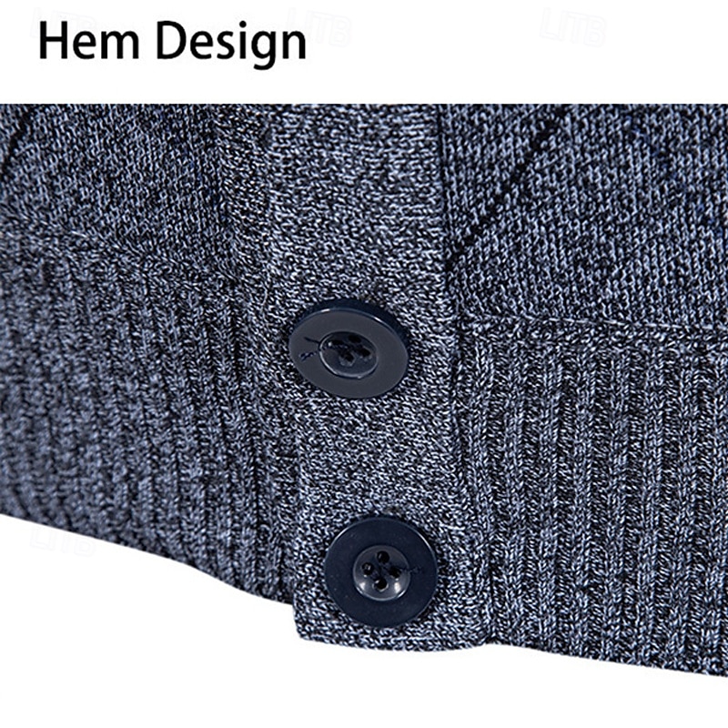 Herren Strickjacke Kurzer Pullover Strickpullover Herren Pullover Gerippt Stricken Standard Knopf hoch Seitentaschen Bogengimpe V Ausschnitt Modisch Klassisch Freizeitskleidung Verabredung Bekleidung 2025 - $31.99 –P18