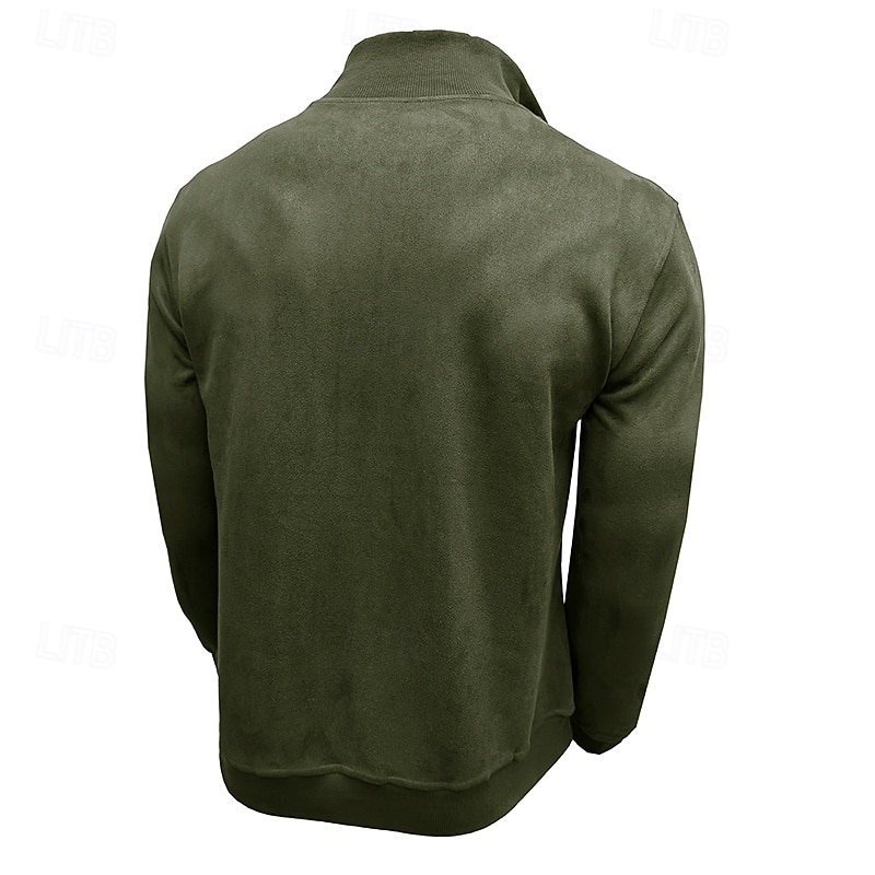 Men's Sweatshirt Quarter Zip Sweatshirt Black Army Green Royal Blue Brown Khaki Half Zip Plain Half Zip Sports & Outdoor Daily Holiday Polyester Streetwear Basic Casual Fall & Winter Clothing Apparel 2026 - $42.99 –P15