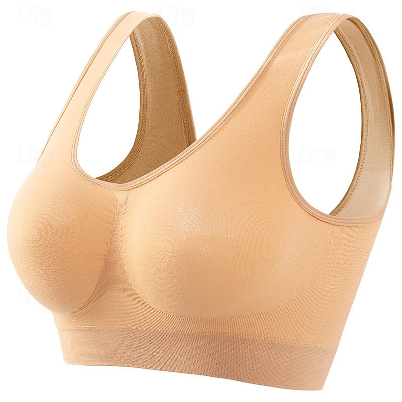 Mulheres Sustentação Leve Sutiã Esportivo Sutiã de corrida Sem costas Good Top Acolchoado Ginástica Esportes Relaxantes Corrida Respirável Leve Macio Preto Branco Rosa claro Cor Sólida de 2025 por $13.49 –P3