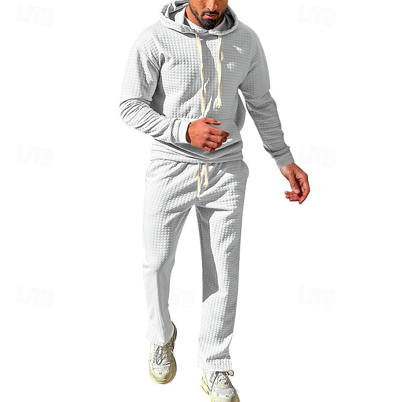 Per uomo Felpa con cappuccio Tuta Da Ginnastica Tuta da ginnastica Nero Bianco Verde militare Cachi Grigio scuro Con cappuccio Liscio A cordoncino 2 pezzi Tasca frontale Sportivo Giornaliero Per del 2025 a $39.99 –P13