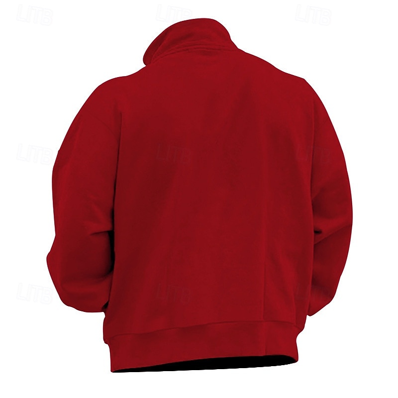 Men's Sweatshirt Polar Fleece Quarter Zip Sweatshirt Apricot Black White Wine Red Half Zip Plain Sports & Outdoor Daily Holiday Streetwear Basic Casual Fall & Winter Clothing Apparel Hoodies 2025 - $23.99 –P5