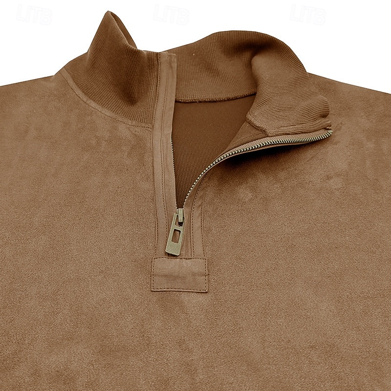 Men's Sweatshirt Quarter Zip Sweatshirt Black Army Green Royal Blue Brown Khaki Half Zip Plain Half Zip Sports & Outdoor Daily Holiday Polyester Streetwear Basic Casual Fall & Winter Clothing Apparel 2026 - $42.99 –P19