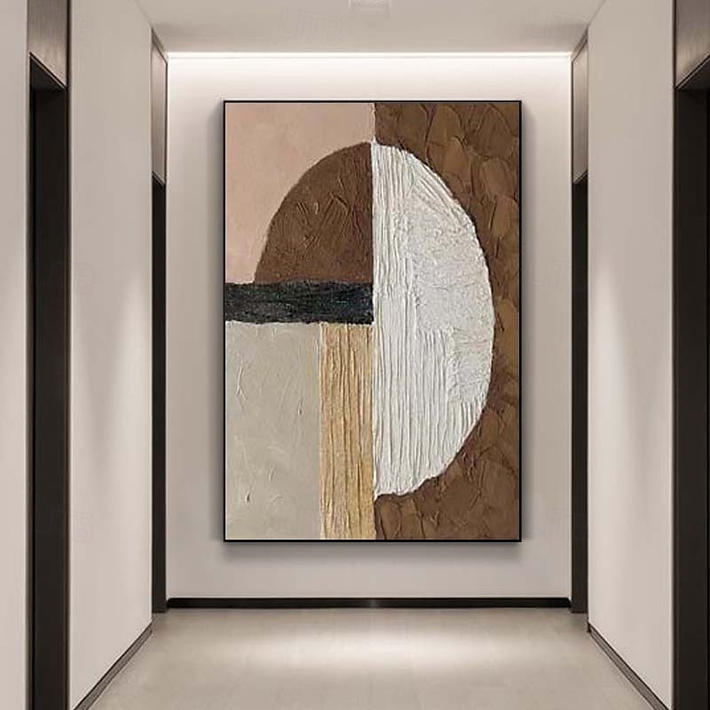 art mural wabi sabi marron et blanc peint à la main peinture abstraite marron et noire sur toile peinture texturée blanche grande décoration murale neutre pour le salon cadre tendu de 2025 ? $131.99 –P8
