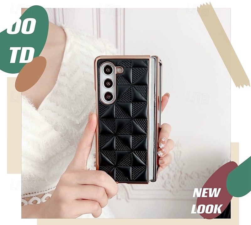 телефон Кейс для Назначение SSamsung Galaxy Z Fold 5 Z Fold 4 Z Fold 3 Кейс на заднюю панель Защита от удара броня Покрытие ПК Кожа PU 2025 - $19.99 –P19
