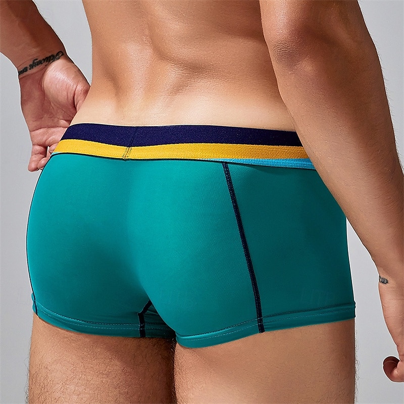 Herren 1 pc Unterwäsche Boxer Boxer-Shorts Nylon Atmungsaktiv Weich Komfortabel Farbblock Buchstabe Mittlere Hüfthöhe Schwarz Weiß 2025 - $10.49 –P12