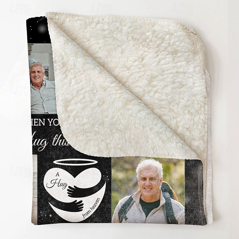 Customized Memorial Blanket A Hug from Heaven Memorial Gift Personalized Photo Blanket to Celebrate and Remember Cherished Moments - Soft and Cozy Fleece - Heartfelt Tribute to Loved Ones 2025 - $22.99 –P5