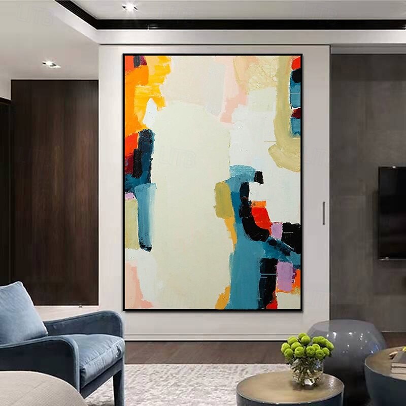 Handmade Oil Painting Canvas Wall Art Decoration Abstract Color Block for Home Decor Rolled Frameless Unstretched Painting 2025 - $50.99 –P5