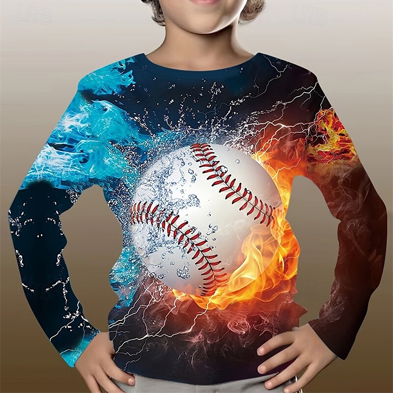 Da ragazzo 3D Pop art Felpa Manica lunga Primavera Autunno Di tendenza Essenziale Bambino 4-12 anni Girocollo Esterno Informale Giornaliero Standard del 2025 a $16.49 –P7