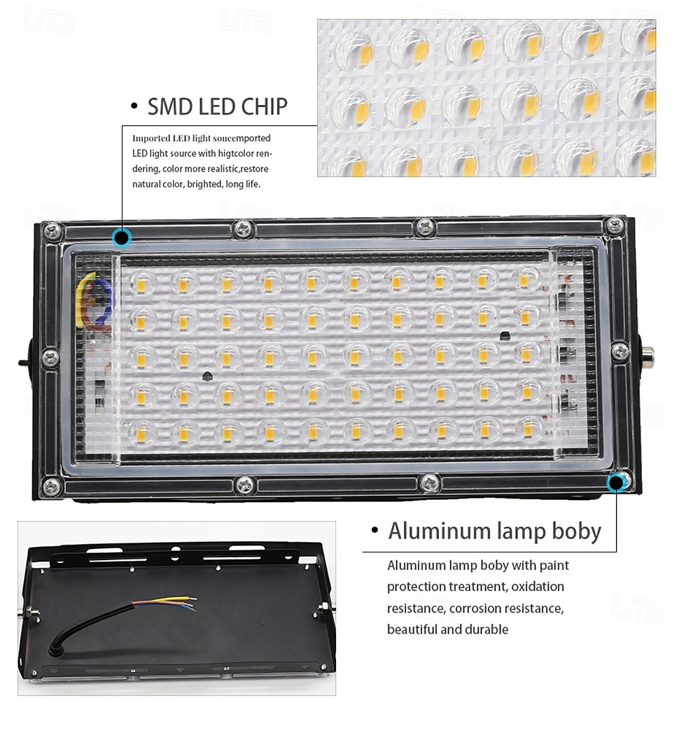 2026年 RGB LED 投光器 防水 IP65 AC 220V スポットライト 屋外 ガーデン照明 LED リフレクター 投光器 1/2 個  コレクション – $17.99 –P3