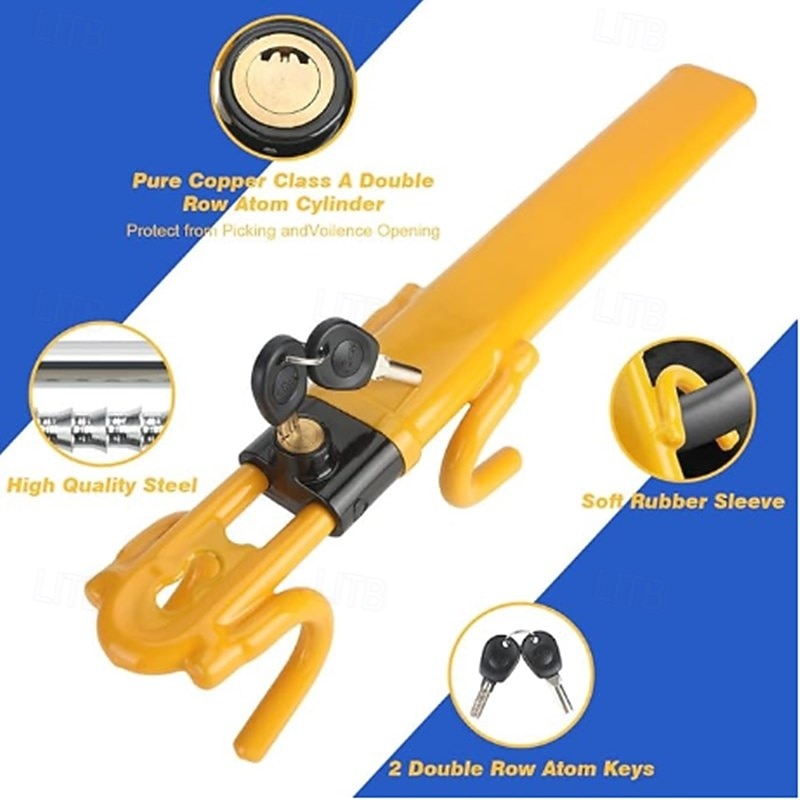 Steering Wheel Lock Anti Theft Car Device Steering Wheel Lock Anti-Theft Device Adjustable Length Clamp Double Row Atom Keys Steering Lock Car Steering Wheel Lock Heavy Duty Secure Device 2026 - $61.99 –P2