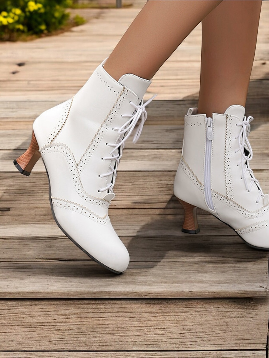 stivaletti allacciati in finta pelle in stile vittoriano da donna - calzature eleganti per eventi a tema vintage e per l'uso quotidiano del 2026 a $54.99 –P5