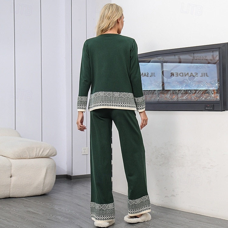 Női Pulóver Napi Tömör szín Mértani Csónaknyak Kötött Hosszú ujj Normál felsők Kötött Munka Vörös Barna Fekete Ősz Tél 2025 - $61.99 –P9