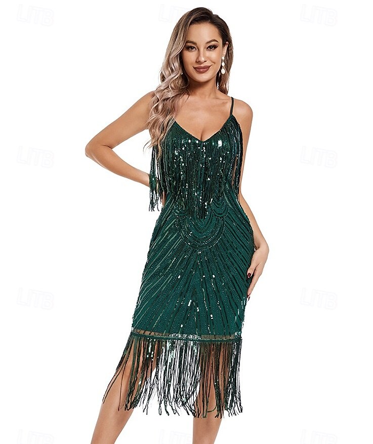 Retró Ordító 20-as évek 1920-as évek Flapper ruha Szerepjáték Jelmezek Felszerelések A nagy Gatsby Esküvői Vendég Flitter Rojt Női Karácsony Mindszentek napja Farsang Halloween Buli / Este Esküvői 2025 - $95.99 –P8