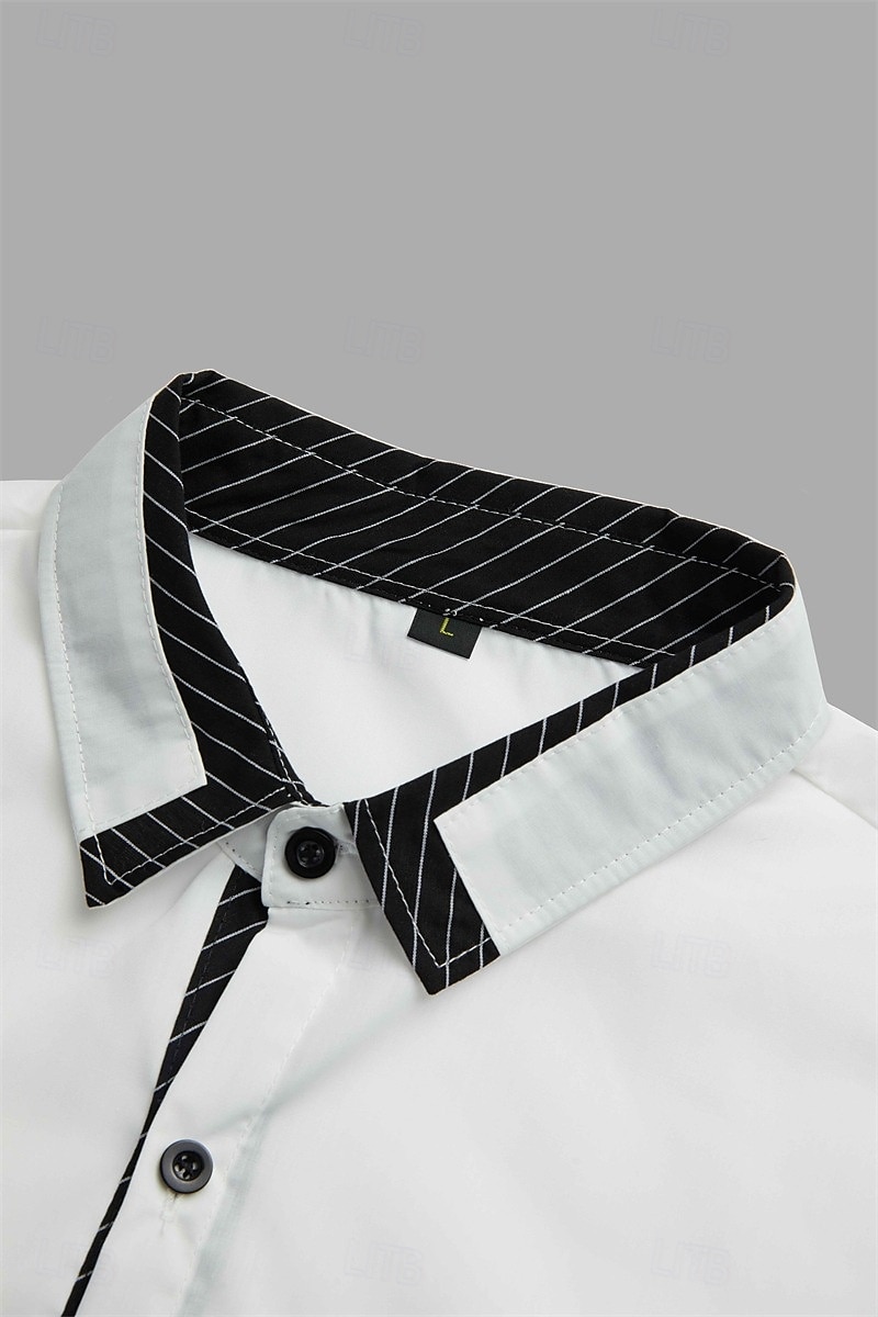 Hombre Camisa Camisa para Vestido Abotonar la camisa Camisa casual Blanco Rojo Gris Manga Larga Plano Cuello Diario Vacaciones Ropa Algodón Mezcla de Algodón Moda Casual elegante 2025 - $27.99 -P2