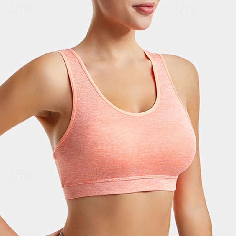Dames Lichte ondersteuning Sport bh's Running BH Verwijderbare vulling Controle over meebewegen Goede top Gewatteerd Fitness Recreatiesport Hardlopen Ademend Lichtgewicht Zacht Donker roze Zwart Wit 2025 - $11.99 –P16