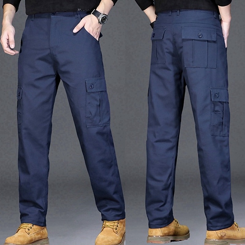 Voor heren Cargohosen Broek Werkbroeken Knop Meerdere zakken Effen Draagbaar Buiten Dagelijks Kamperen&Wandelen Modieus Klassiek Zwart Leger Groen 2026 - $26.99 –P7