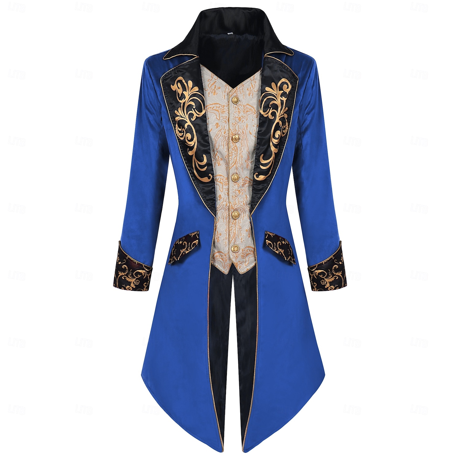 Vintage Punk e gótico século 18 Casaco Traje Cosplay Smoking Feira Ren Vampiros Cavalheiro Bordado Homens Real Steampunk Dia Das Bruxas Carnaval Baile de Máscaras Espetáculo feira renascentista LARP de 2025 por $66.99 –P6