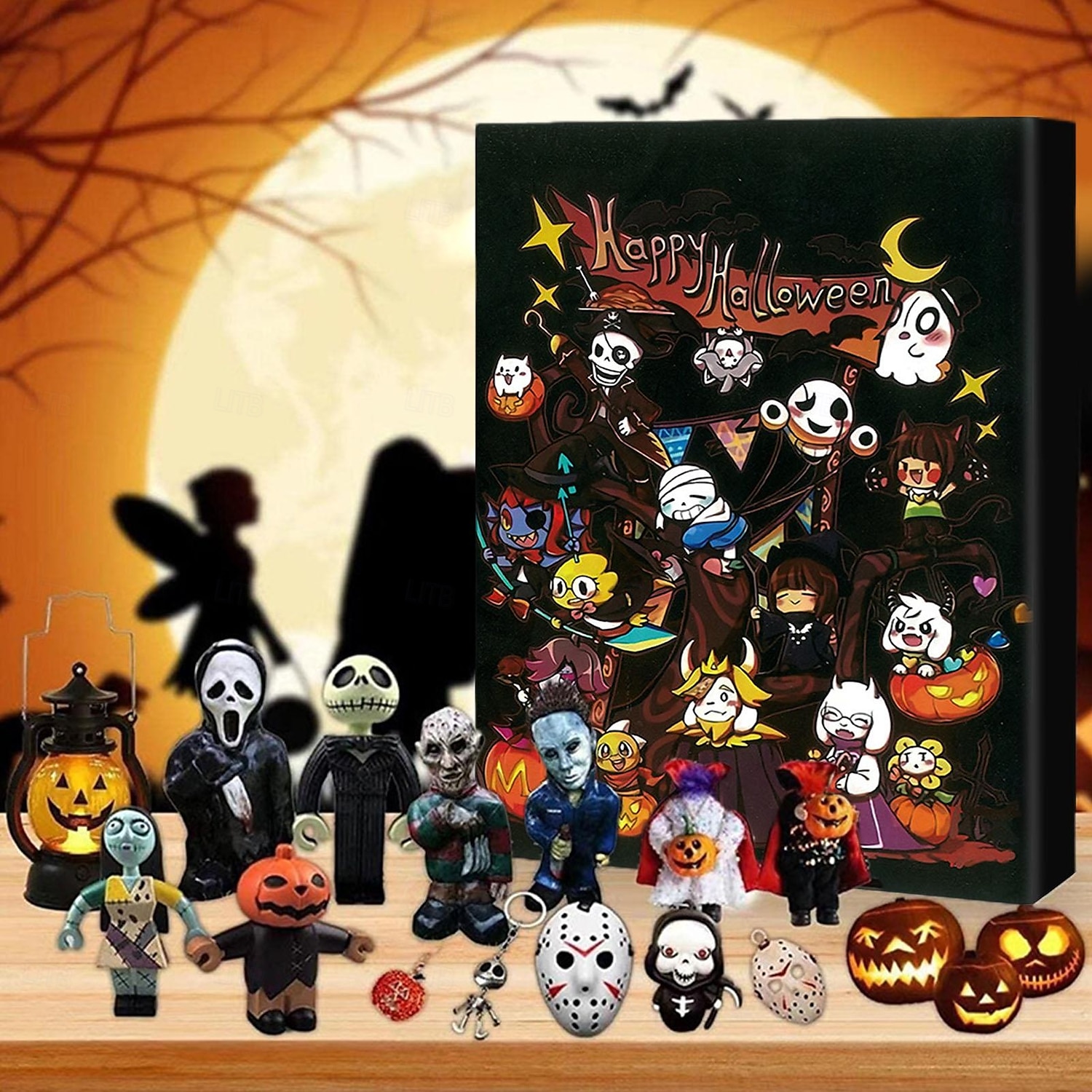 Halloween-Horrorfilm-Adventskalender 2025 enthält 24 Weihnachtsgeschenke, Weihnachts-Horrorfiguren-Countdown-Kalender mit Überraschungsspielzeug, Sammelfiguren-Geschenke für Kinder 2025 - $23.99 –P5