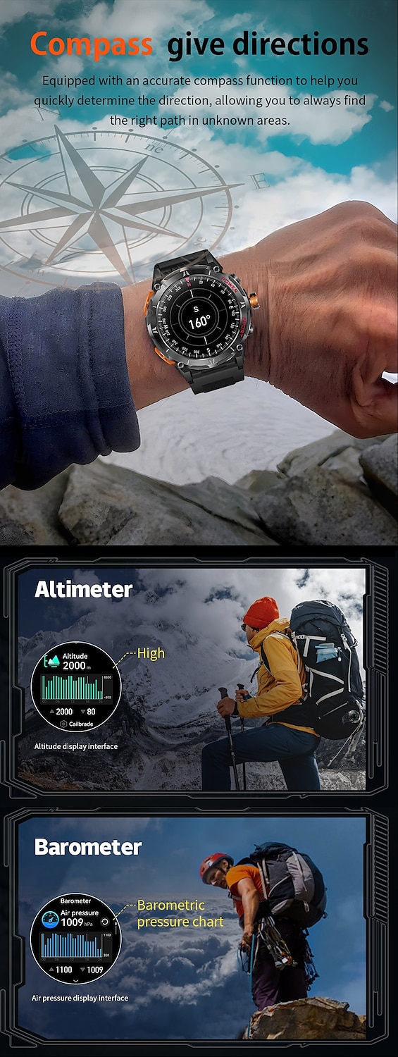 iMosi Y8 Slimme horloge 1.43 inch(es) Smart horloge Bluetooth Stappenteller Gespreksherinnering Activiteitentracker Compatibel met: Android iOS Heren GPS Lange stand-by Handsfree bellen IP 67 52 mm 2025 - $76.19 –P6