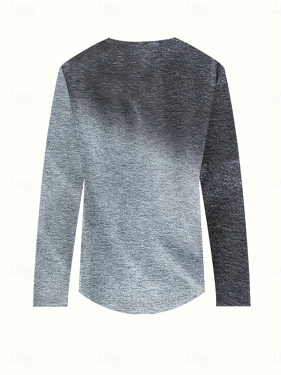 dam t-shirt ledigt tryck långärmad vanliga toppar rund hals dagligen khaki grå vår höst 2025 - $22.99 –P2