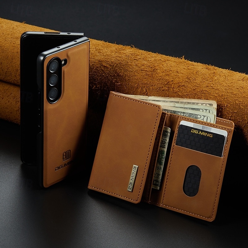 Phone Case For Samsung Galaxy Z Fold 7 Z Fold 6 Z Fold 5 Z Fold 4 Z Fold 3 Back Cover with Stand Holder Magnetic Card Slot Retro TPU PC PU Leather 2025 - $23.99 –P17