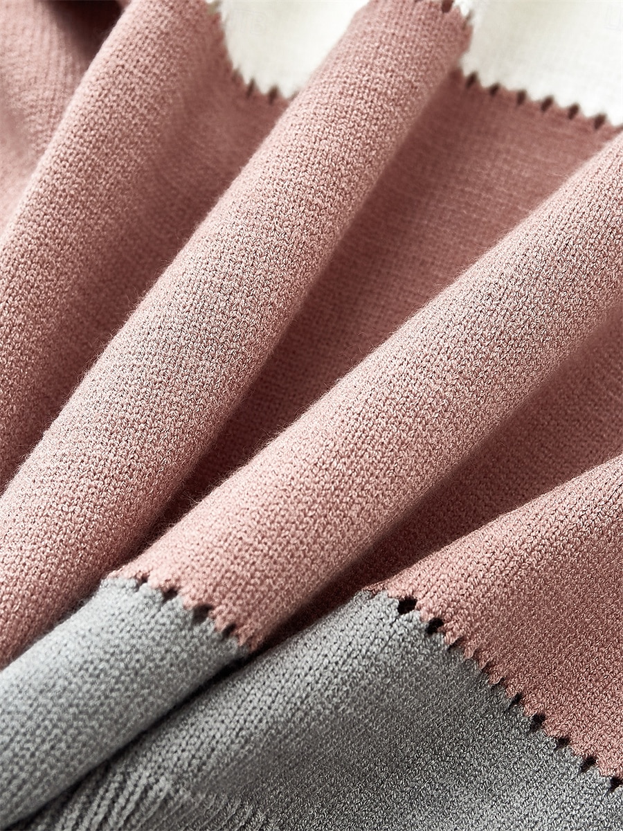 Dame Genser Pullover genser Uformell genser Fritid Myk Leopard Stripet Riflet V-hals Strikket Langermet Vanlige topper Strikke utendørs Daglig Helg Rosa Høst Vinter 2025 - $51.99 –P3