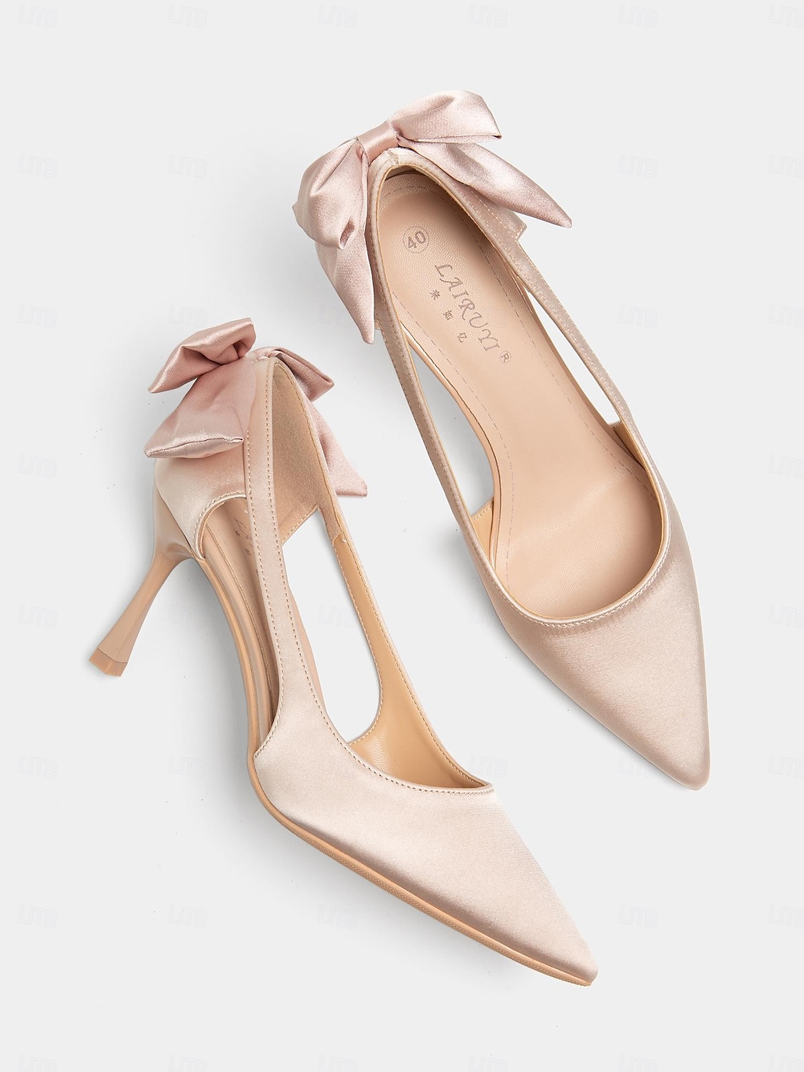 Elegant Women's Blush Suede Heels with Bow Detail – Chic Pointed Toe Pumps for Weddings and Formal Events 2025 - $54.99 –P5