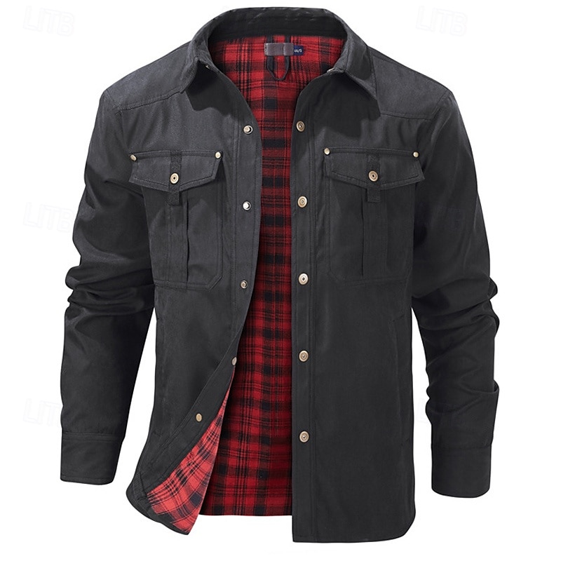 Per uomo Giacca da camionista Giacca pratica Giacca cargo Giornaliero Da mare Tenere al caldo Tasche Autunno inverno Liscio Di tendenza Classico Bavero Standard Nero Blu Marrone Verde Cachi Giacca del 2026 a $57.99 –P5