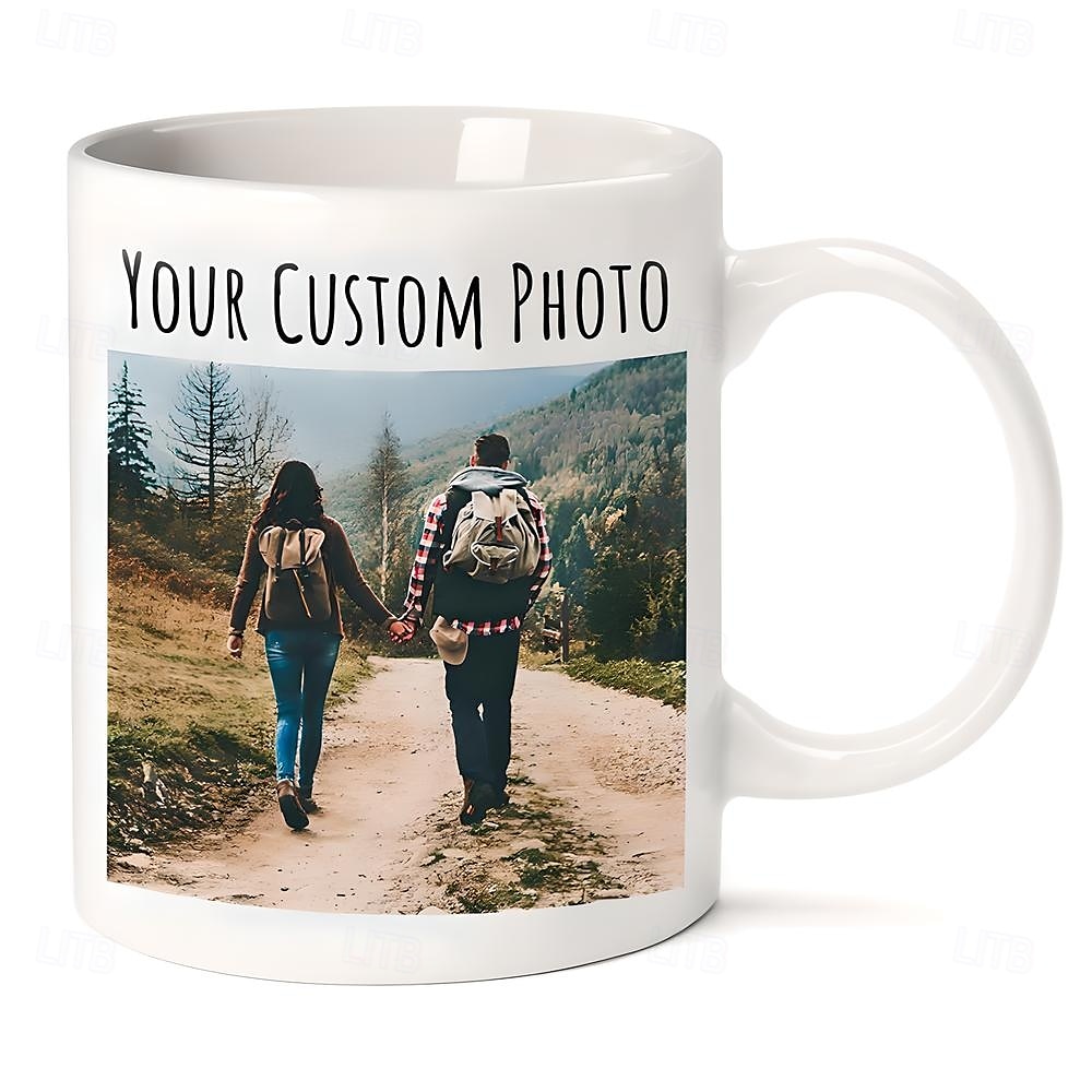 Personalizovaný hrnek na kávu vlastní obrázek text nebo logo keramický hrnek - vlastní svatební dárek pro pár přizpůsobitelný 11 oz čajový hrnek bílý - černý 2025 - $13.99 –P6