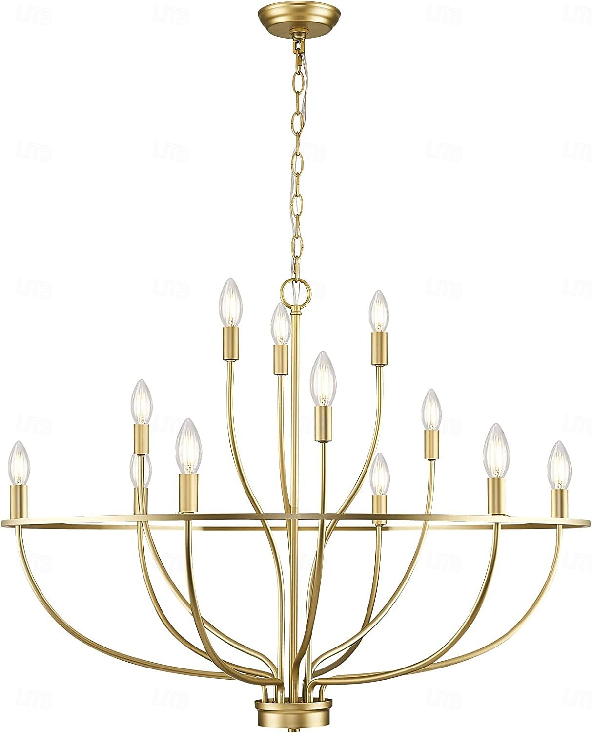 Lustre à LED suspendu 6/9/12 lumières industriel vintage grand lustre rond rustique à bougie pour salon chambre 110-240v de 2025 ? $266.59 –P11