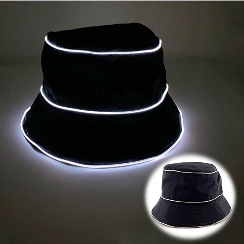 LED Luminous Fisherman Hat Men and Women Solid Color Flat Top Sun Hat 2025 - $20.99 –P4