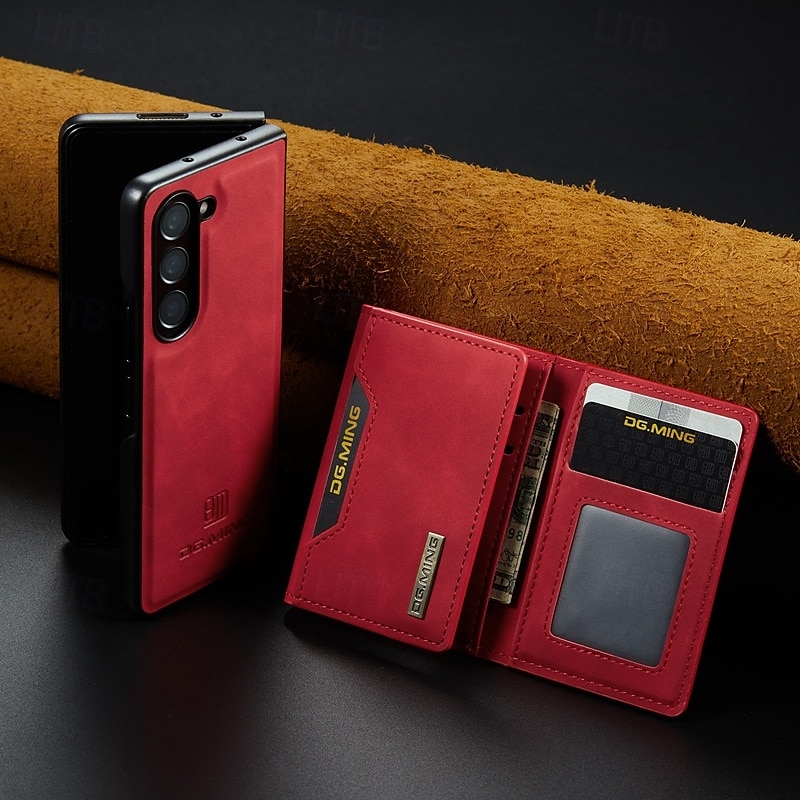Phone Case For Samsung Galaxy Z Fold 7 Z Fold 6 Z Fold 5 Z Fold 4 Z Fold 3 Back Cover with Stand Holder Detachable Magnetic Retro TPU PC PU Leather 2026 - $21.99 –P15