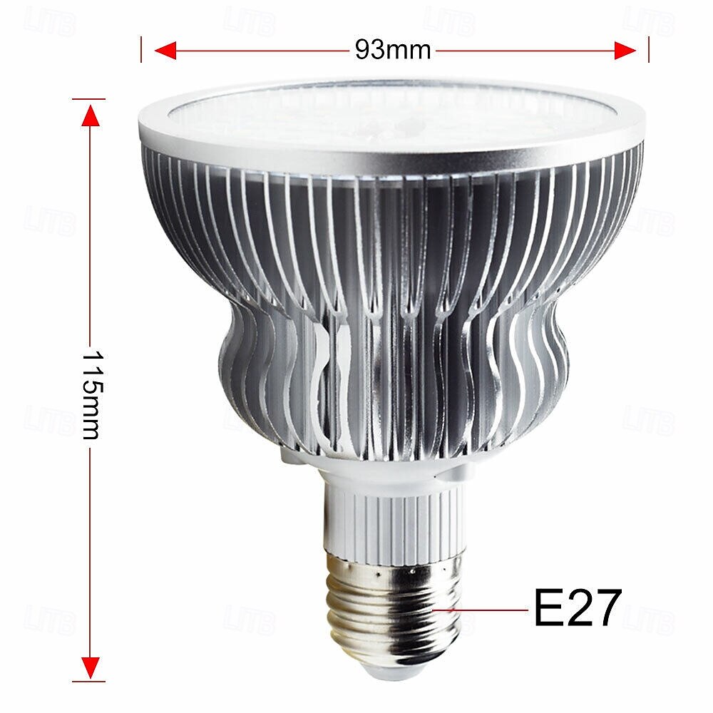2025年 フルライト植物ランプ、リモコン付き、アルミ合金植物成長電球、E27 50W、高出力、赤/青/太陽色調整、タイミング機能、85-265V、1個 コレクション – $38.99 –P1