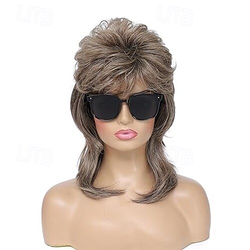 Parrucche Mullet per Donne Ricce Morbide Resistenti al Calore Capelli Spalla Lunghezza 80s Rocker Cosplay Parrucche di Halloween del 2025 a $18.49 –P2