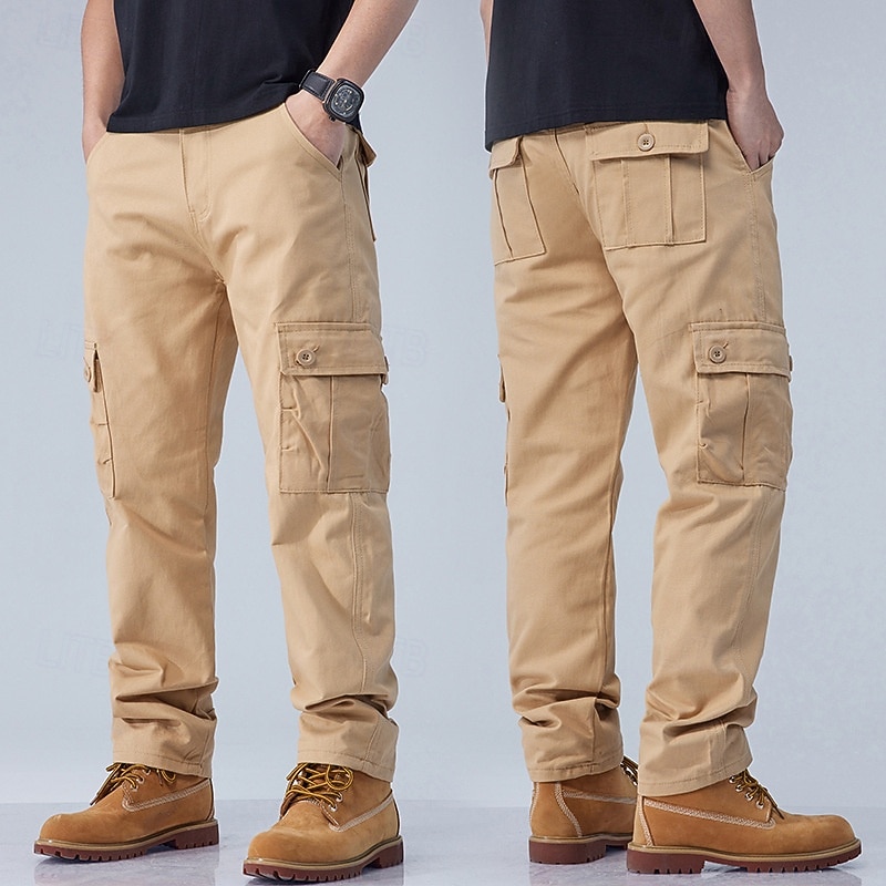 Voor heren Cargohosen Broek Werkbroeken Knop Meerdere zakken Effen Draagbaar Buiten Dagelijks Kamperen&Wandelen Modieus Klassiek Zwart Leger Groen 2026 - $26.99 –P1