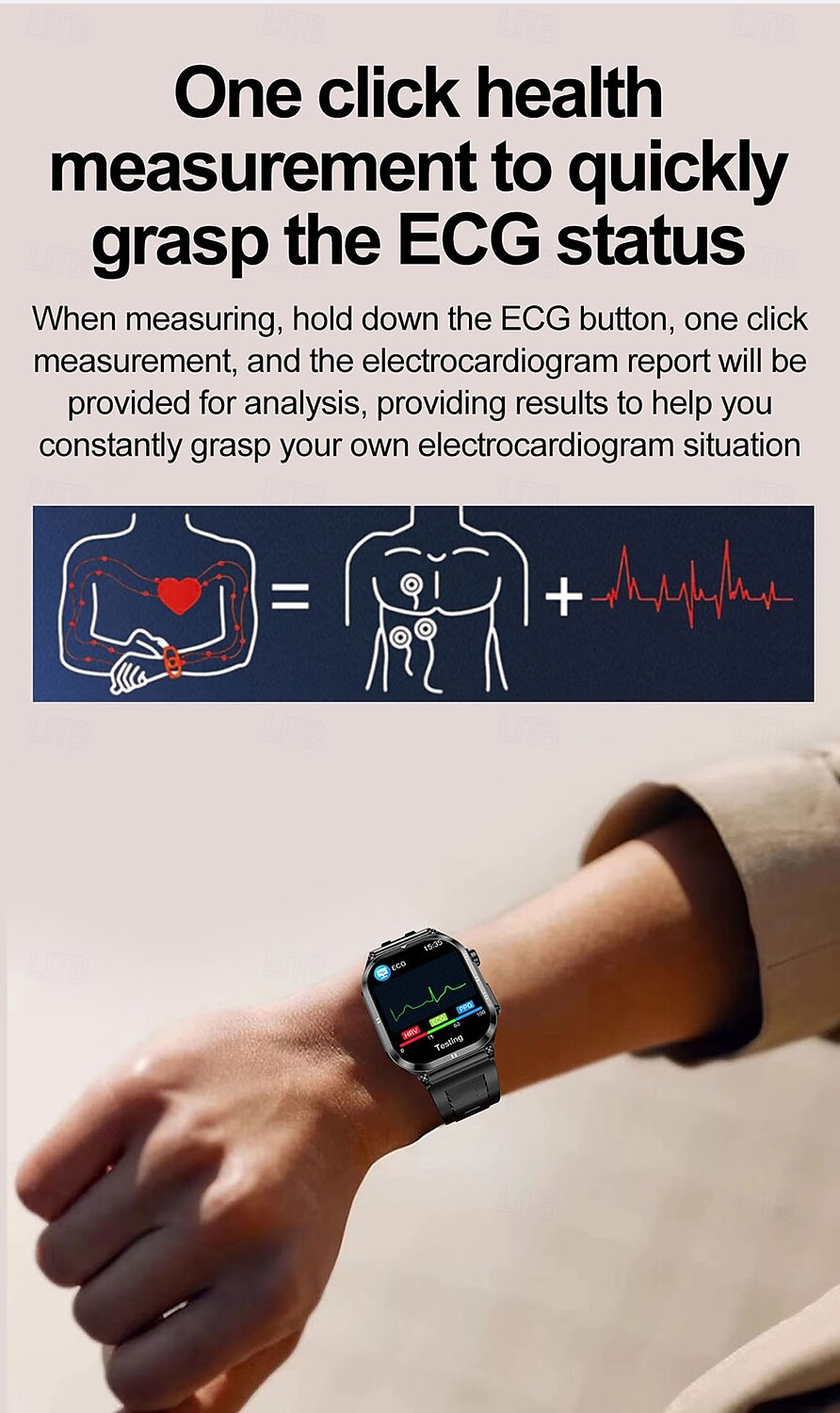iMosi ET281 Smart Watch 2.04 inch Smartwatch Fitness Running Watch Bluetooth ECG+PPG Temperature Monitoring Pedometer Compatible with Android iOS Women Men Long Standby Hands-Free Calls Waterproof 2025 - $75.99 –P6