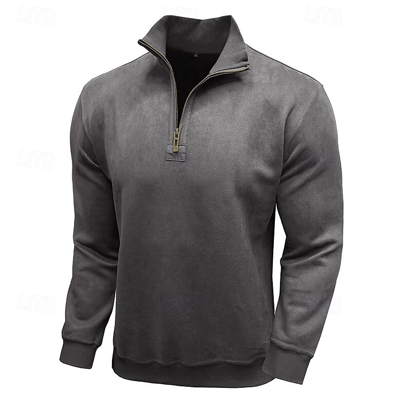 Men's Sweatshirt Quarter Zip Sweatshirt Black Army Green Royal Blue Brown Khaki Half Zip Plain Half Zip Sports & Outdoor Daily Holiday Polyester Streetwear Basic Casual Fall & Winter Clothing Apparel 2026 - $42.99 –P5