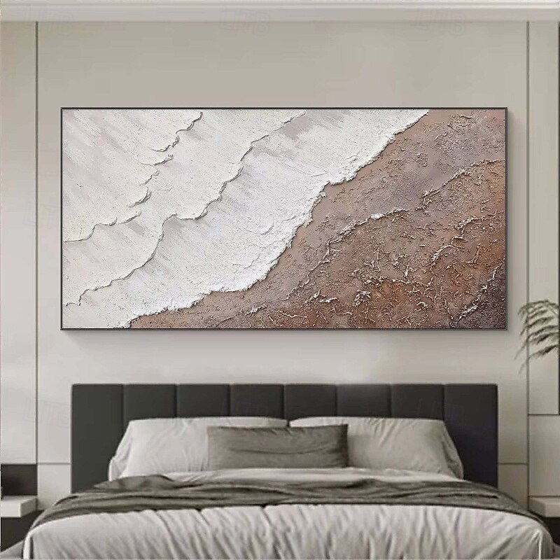 großes braunes Wellengemälde, handgemaltes braunes abstraktes Wellengemälde, handgemachtes schwarz-weißes Ozean-Ölgemälde, Kunst, modernes Gemälde, großes Kunstwerk, abstraktes Gemälde, Wandkunst, 2025 - $75.99 –P5