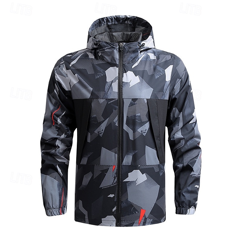 Homens Jaqueta Softshell Jaqueta de Trilha Ao ar livre Côr Camuflagem Proteção Solar A Prova de Vento Secagem Rápida Jaqueta Moletom Zip Completo Viajar Preto Azul Cinzento de 2025 por $42.99 –P5