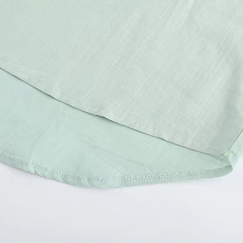 Per uomo Camicia Camicia popover Camicia Estiva Camicia casual Camicia da Spiaggia Nero Bianco Verde chiaro Azzurro Manica Lunga Semplice Colletto alla coreana Vacanza Camicia hawaiana Bottonato del 2025 a $16.99 –P13
