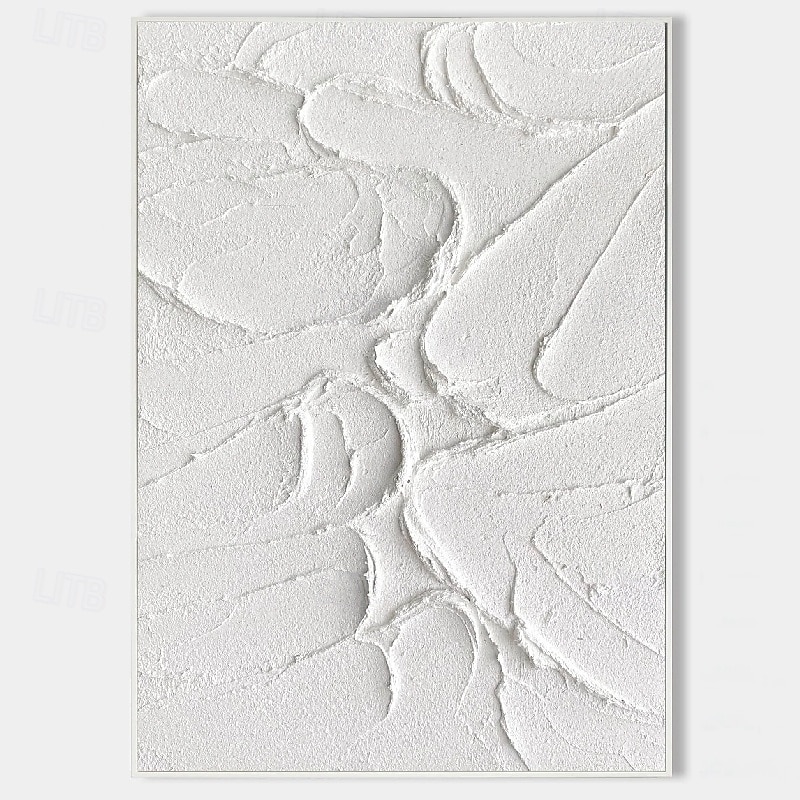 3d wit olieverfschilderij met de hand geschilderd olieverfschilderij met dikke textuur beige wit schilderij op canvas abstract getextureerd olieverfschilderij voor muurkunst schilderij voor woonkamer 2025 - $131.99 –P3