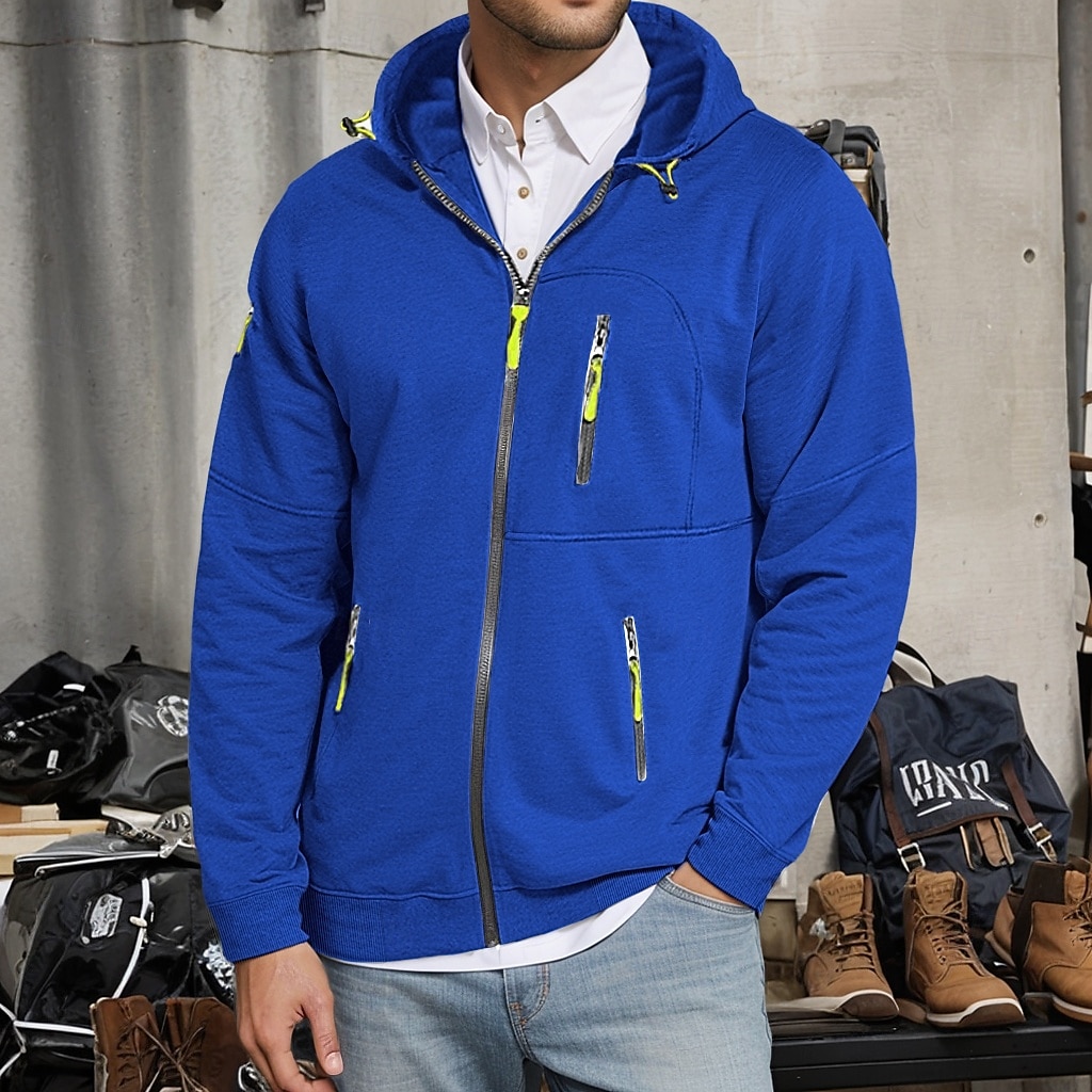 Men's Hoodie Full Zip Hoodie Fleece Hoodie Tactical Black White Wine Navy Blue Royal Blue Hooded Plain Zipper Pocket Sports & Outdoor Daily Holiday Polyester Streetwear Cool Casual Spring & Fall 2025 - $26.99 –P7